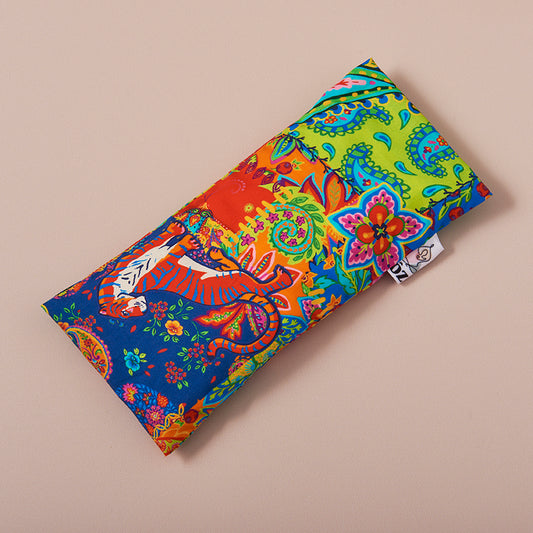 Coussin pour les yeux tigre fleurs multicouleurs 