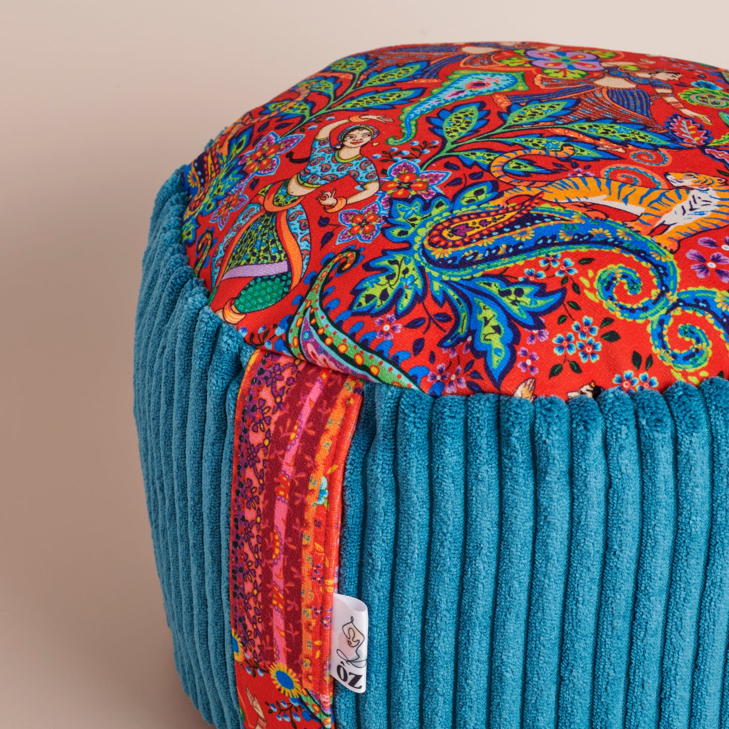 Rondo coussin de méditation haut bengale rouge