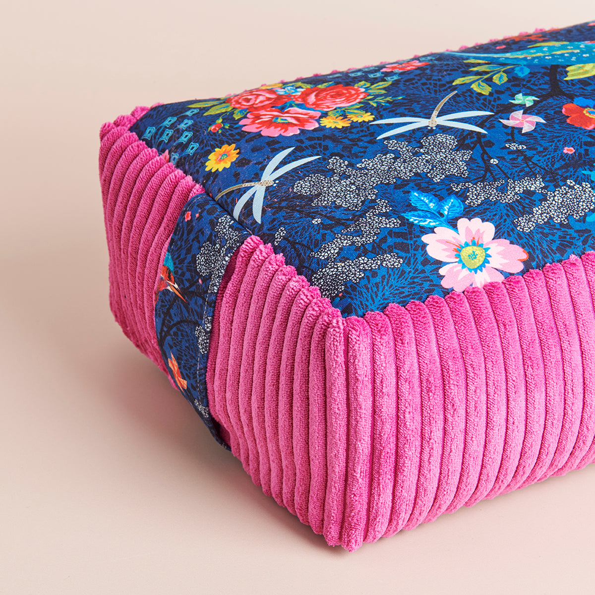 Bolster rectangulaire traversin de yoga lotus bleu marine