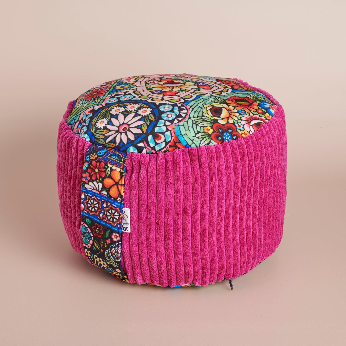Rondo coussin de méditation haut vitraux coeur
