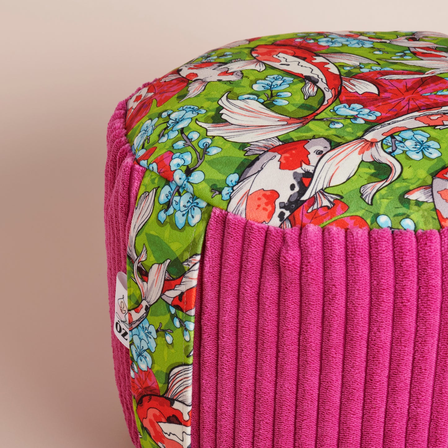 Rondo coussin de méditation haut carpe koï vert