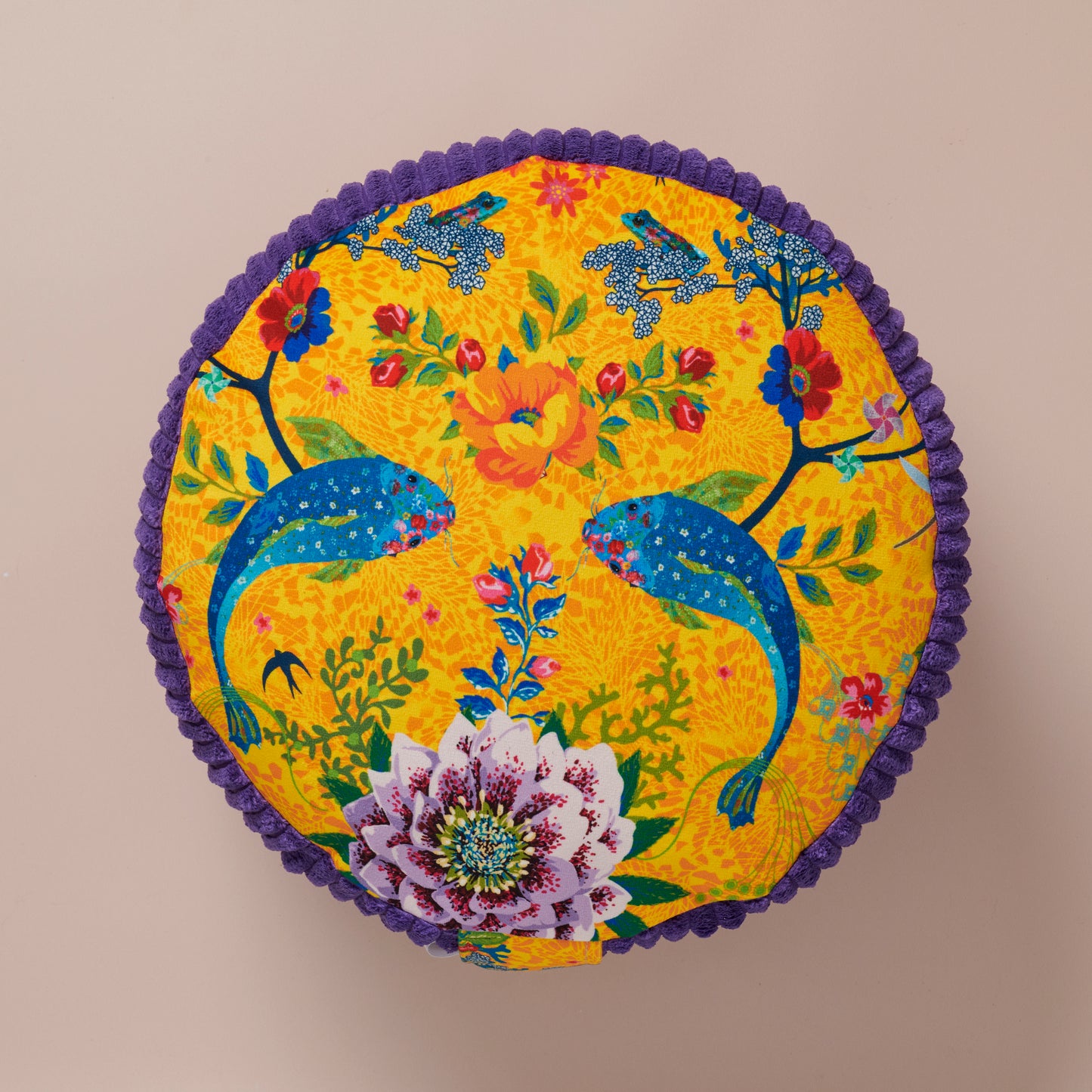 Rondo coussin de méditation haut lotus jaune